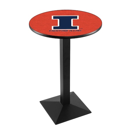 Holland Bar Stool Co 42" Blk Wrinkle Illinois Pub Table L217B4228IlliniU